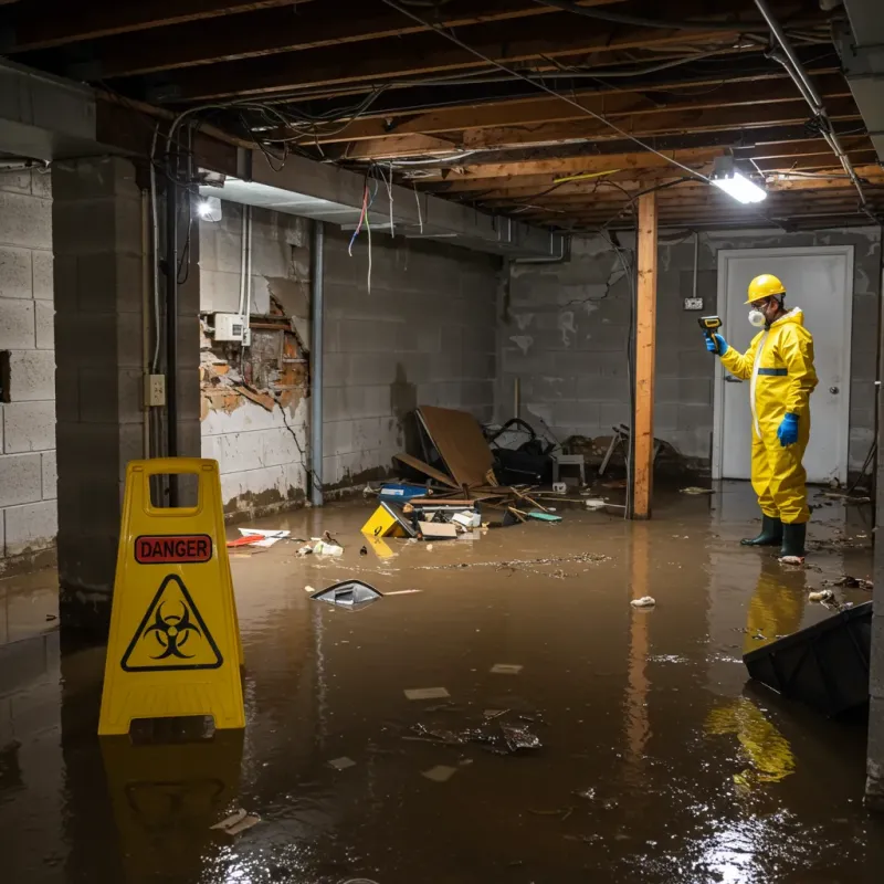 Flooded Basement Electrical Hazard in Fairway, KS Property